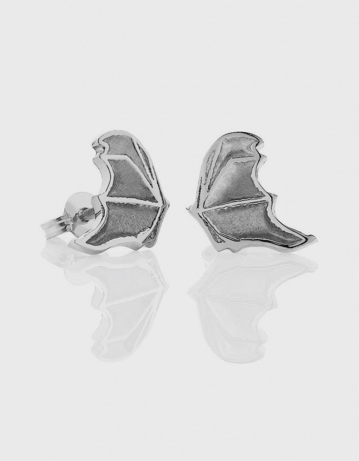 Meadowlark Bat Wing Stud Earrings in Silver