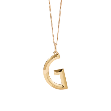 Meadowlark | Faceted Letter Charm Necklace - Gold plated