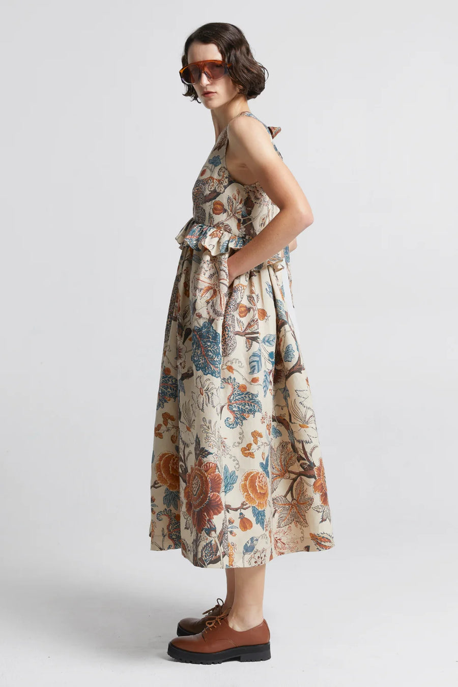 Karen Walker | Cordyline Dress - Edwardian Floral Linen