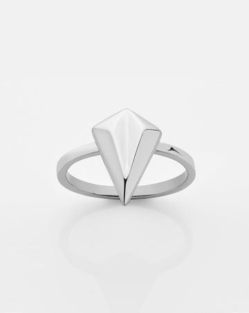 Meadowlark Faceted Stacker Ring in Silver