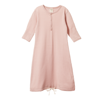Nature Baby | Pointelle Sleeping Gown - Rose Bud