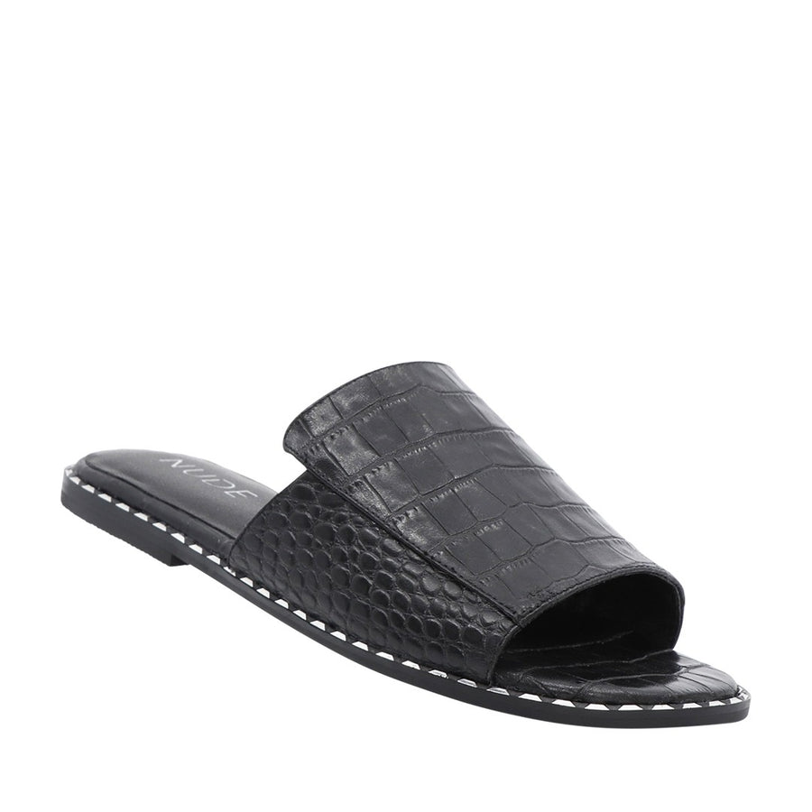 clover black croc nudefootwear