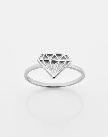 Meadowlark Diamond Stacker Ring in Silver