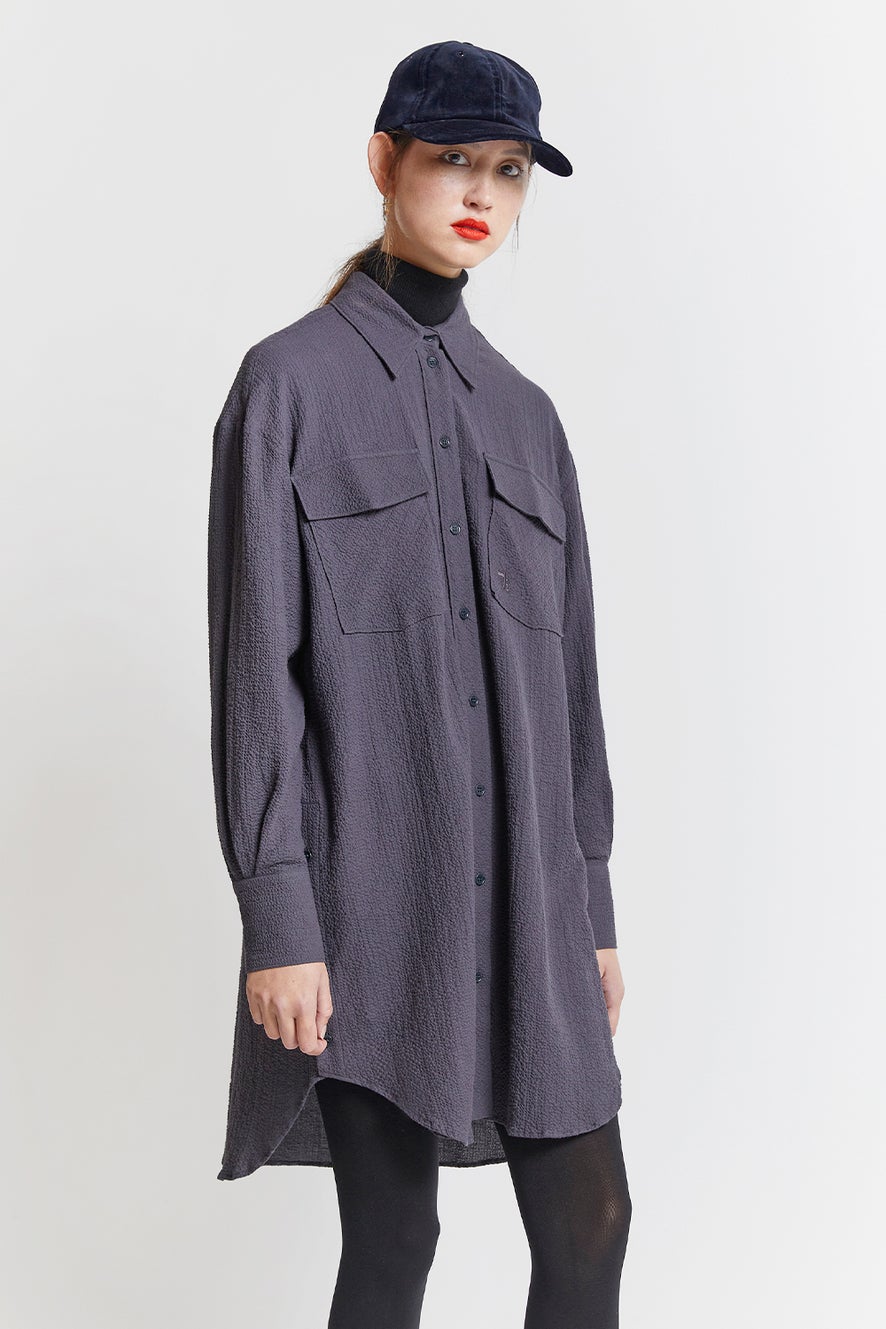 Karen Walker | Organic Cotton Eleanor Shirt Dress - Charcoal