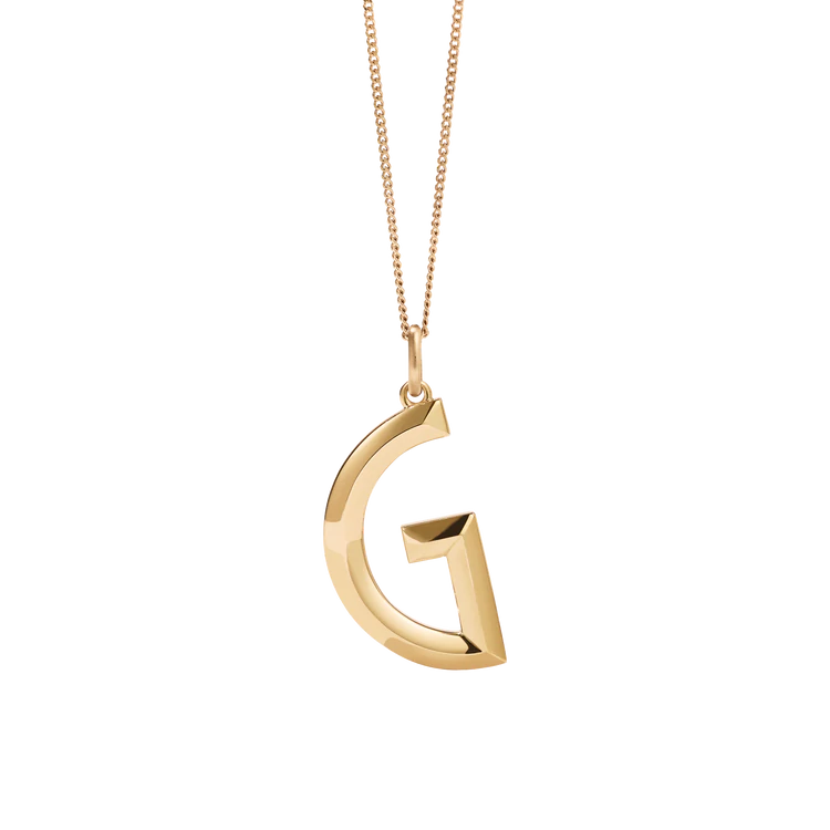 Meadowlark | Faceted Letter Charm Necklace - Gold plated