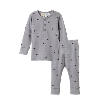 Nature Baby | Pointelle Long Sleeve Pyjama Set - Petite Plum Print