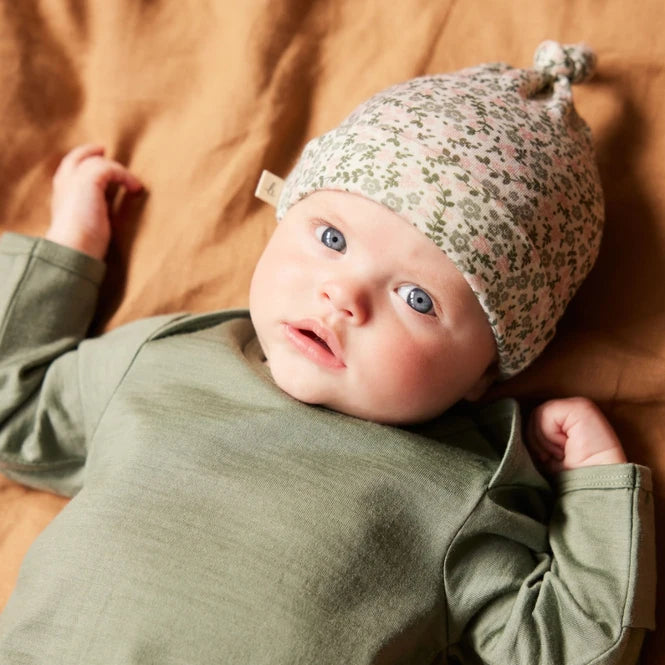 Nature Baby | Merino Knotted Beanie - Daisy Belle Print