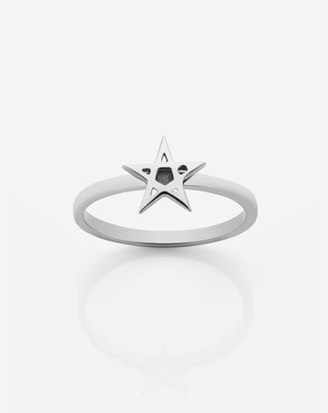 Meadowlark Pentagram Stacker Ring in Silver