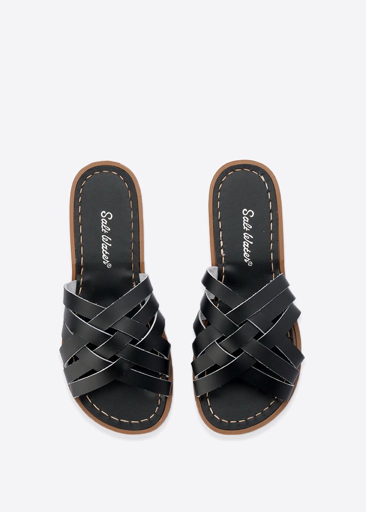 Salt Water Sandals in Black Retro Slide