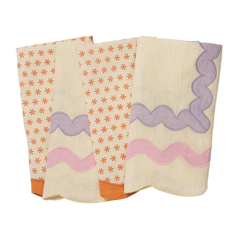 Sage and Clare | Ryde Scallop Napkin Set - Persimmon